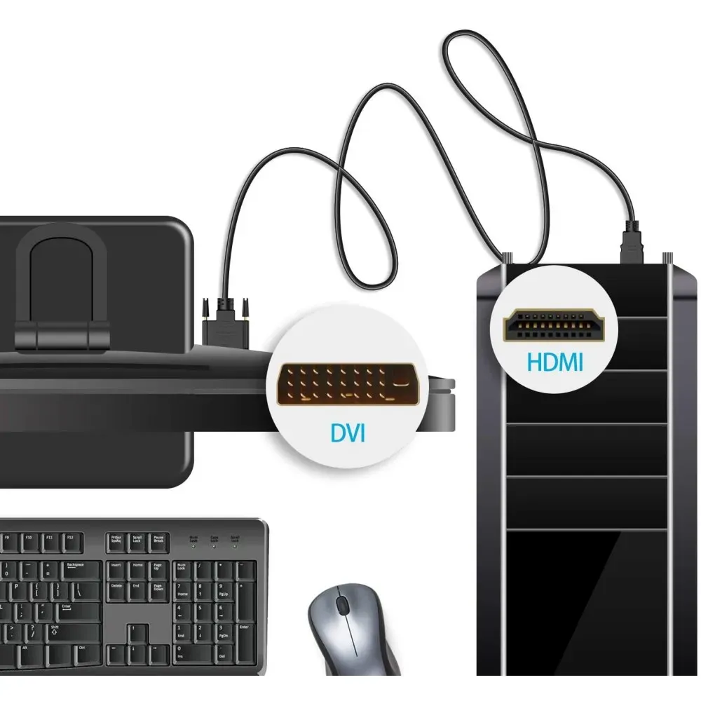 Techly 1.8m HDMI - DVI-D M/M 1,8 m Schwarz – Bild 4