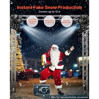 VEVOR Schneemaschine, 900-W-Schneekanone, Kunstschneeerzeuger, Schneeflockenmaschine, Kunstschneeflockenmaschine für den Innen- & Außenbereich für Feiertage, DJ-Partys, Weihnachtsdekoration VEVOR Schneemaschine, 900-W-Schneekanone, Kunstschneeerzeuger, Schneeflockenmaschine, Kunstschneeflockenmaschine für den Innen- & Außenbereich für Feiertage, DJ-Partys, Weihnachtsdekoration