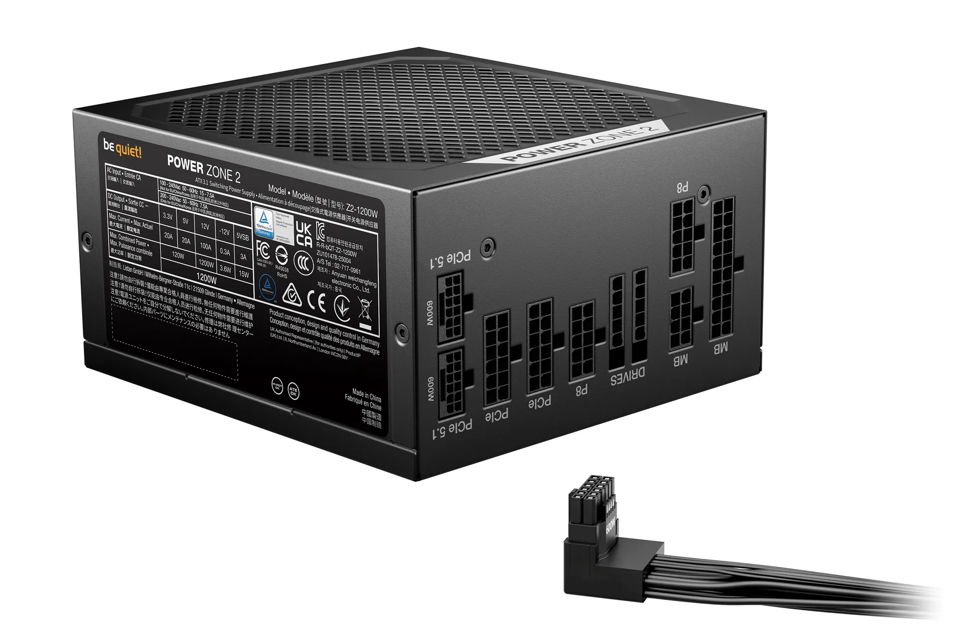 be quiet! POWER ZONE 2 | 1200 W Netzteil 20+4 pin ATX ATX Schwarz – Bild 2