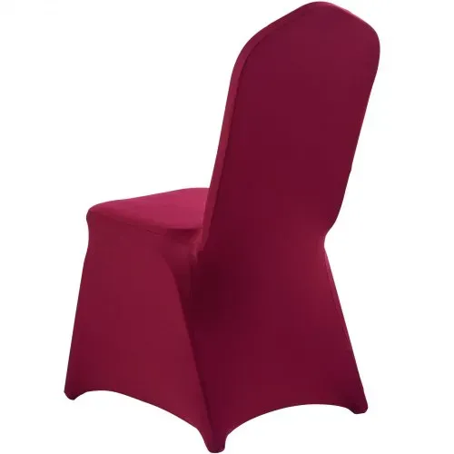 VEVOR Stuhlhussen Stuhlbezug 50 Stk. waschbarer & abnehmbarer Stuhlüberzug aus Polyester-Spandex für Hochzeitsfeiern Esszimmerbankette Restaurant, passend für Stühle (51 x 45 x 95 cm) Burgunderrot – Bild 10