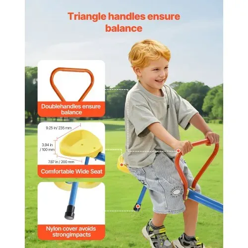 VEVOR Kinderwippe, 45,4 kg Tragkraft pro Sitz, Gartenwippe mit 4-zackigen Stützbeinen, Karussellwippe, 360 Grad drehbar, für Kinder ab 3 Jahren, 4 Sitze Schaukelwippe, 190x190x66 cm – Bild 5