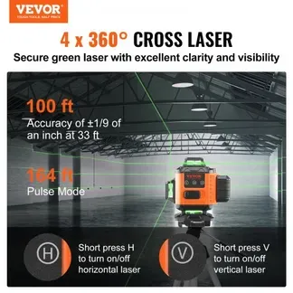 VEVOR Kreuzlinienlaser 30m Lasernivellier Selbstnivellierend Linienlaser 520nm±10nm Laserwellenlänge Baulaser ±0,28cm bei 10m Kreuzlaser ±3° Staub- & Wasserdicht inkl. Lithiumbatterie Typ-C-Leitung VEVOR Kreuzlinienlaser 30m Lasernivellier Selbstnivellierend Linienlaser 520nm±10nm Laserwellenlänge Baulaser ±0,28cm bei 10m Kreuzlaser ±3° Staub- & Wasserdicht inkl. Lithiumbatterie Typ-C-Leitung