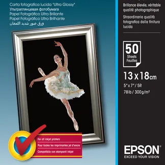 Epson Ultra Glossy Photo Paper – 13x18cm – 50 Blätter Epson Ultra Glossy Photo Paper – 13x18cm – 50 Blätter