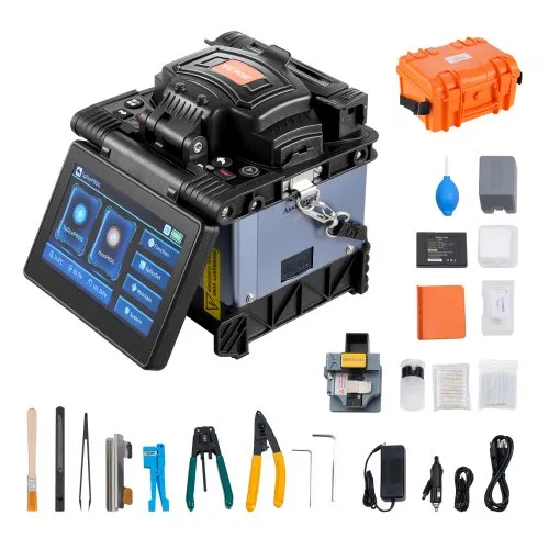 VEVOR Glasfaser-Schweißgerät mit 6 Motoren, Kernausrichtung, Spleißgerät, 6 s Spleißen & 13 s Aufheizen, Fusionsspleißgerät mit 5-Zoll-Touchscreen, 3-in-1-Faserhalter, 7800 mAh Akku für SM MM DS NZDS VEVOR Glasfaser-Schweißgerät mit 6 Motoren, Kernausrichtung, Spleißgerät, 6 s Spleißen & 13 s Aufheizen, Fusionsspleißgerät mit 5-Zoll-Touchscreen, 3-in-1-Faserhalter, 7800 mAh Akku für SM MM DS NZDS