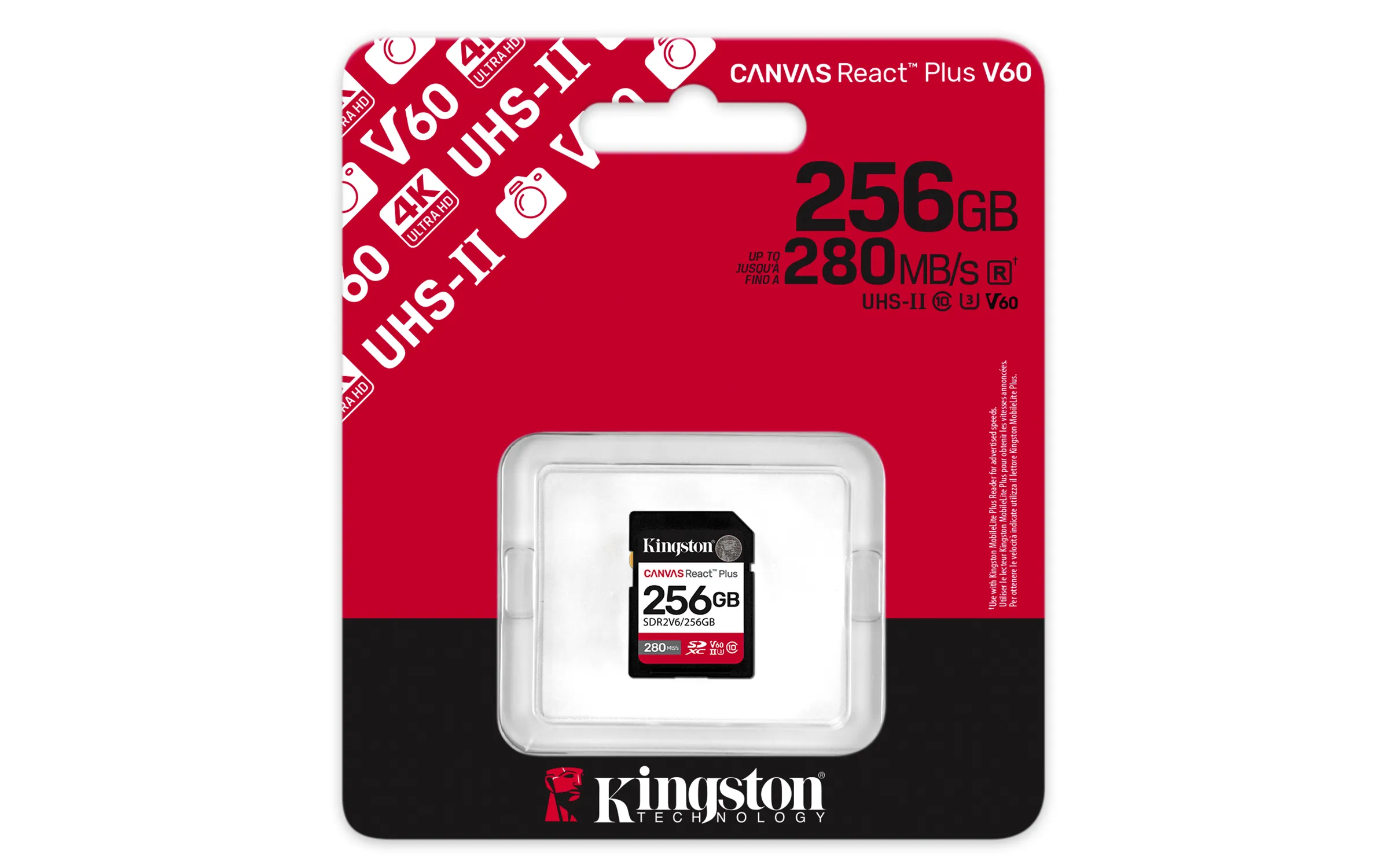 Kingston Technology 256GB Canvas React Plus SDXC UHS-II 280R/150W U3 V60 for Full HD/4K – Bild 3