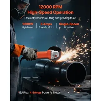 VEVOR Winkelschleifer, 114,3 mm, Trennschleifer, 12.000 U/min, Schleifer mit Kabel & verstellbarem Staubschutz zum Schleifen, Schneiden & Entrosten von Metall (Scheibe nicht im Lieferumfang enthalten) VEVOR Winkelschleifer, 114,3 mm, Trennschleifer, 12.000 U/min, Schleifer mit Kabel & verstellbarem Staubschutz zum Schleifen, Schneiden & Entrosten von Metall (Scheibe nicht im Lieferumfang enthalten)
