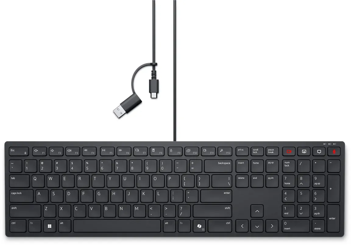 DELL Pro kabelgebundene Collaboration-Tastatur – KB525C – deutsch (QWERTZ) DELL Pro kabelgebundene Collaboration-Tastatur – KB525C – deutsch (QWERTZ)