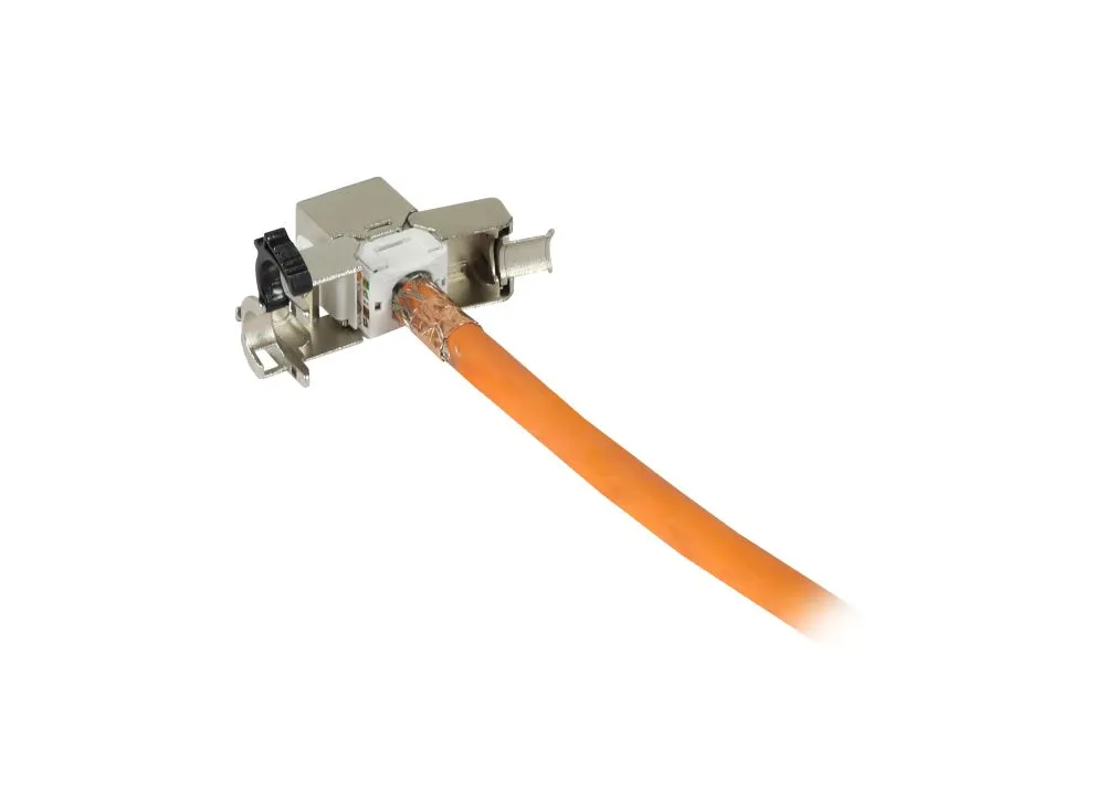 Keystone, Modul, TP-Buchse(RJ45), CAT6A, 500MHz, Slim-line, mit Kabelklemme, Synergy 21, – Bild 2