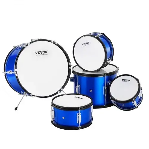 VEVOR Schlagzeugset für Kinder, 5-teilig, Anfänger-Schlagzeugset mit Bass-Toms, Snare, Standtrommel, verstellbarem Thron-Becken, Hi-Hat-Pedal und zwei Paar Drumsticks, Schlagzeugset für Kinder, blau – Bild 8