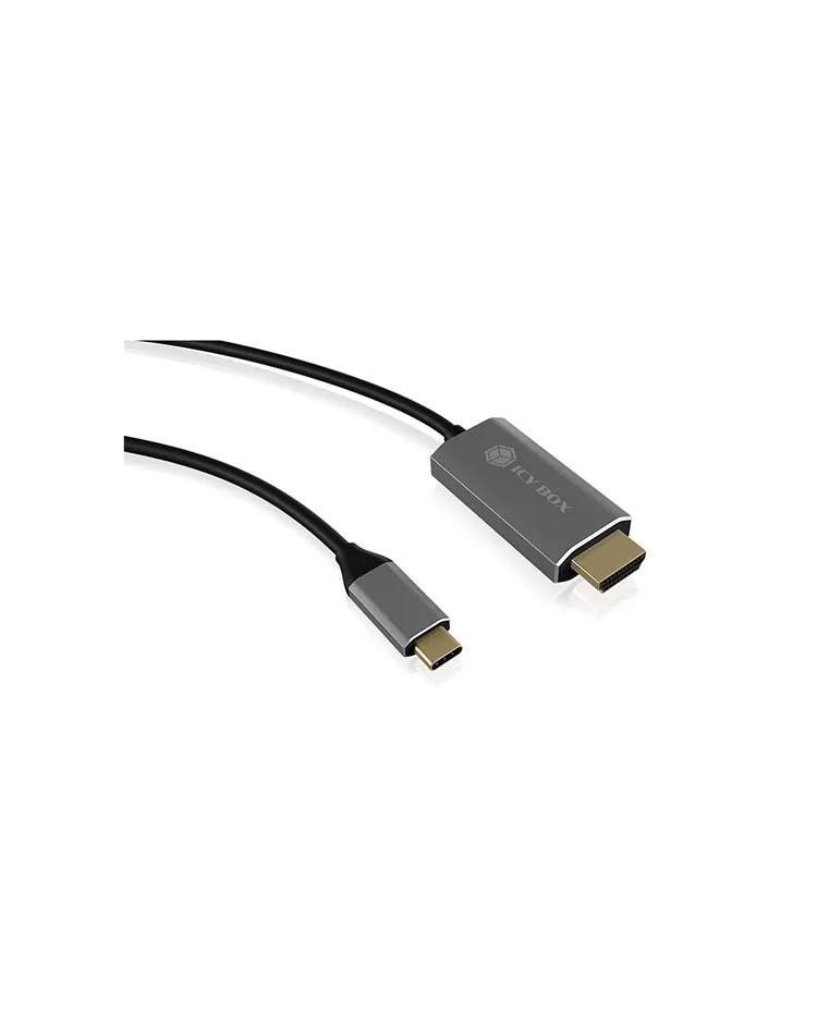 ICY BOX IB-CB020-C, USB Type-C® zu HDMI Kabel, 1,8 m, 4K@60 Hz, Aluminium – Bild 2