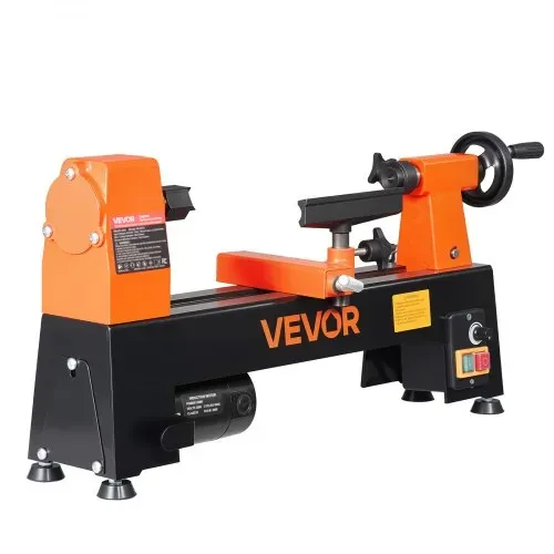 VEVOR Drechselbank 20 x 33 cm 1/3 PS Tischdrehbank für Weich- und Hartholz, Anfänger und Hobbybastler, mit Variabler Drehzahl (150 bis 3200 U/min), Überstromschutz und Zubehörset für Holzarbeiten – Bild 8