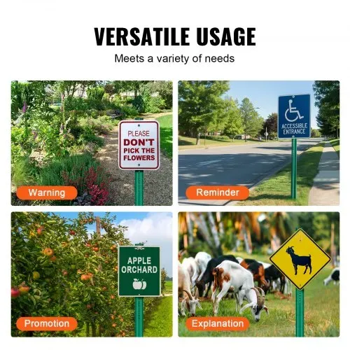 VEVOR 6 Fuß U-Kanal-Schilderpfosten, 4er-Pack grüne, robuste feste Zaunpfosten aus Stahl, U-Kanal-Schild aus Stahl für Garten, Hof, Bauernhof oder Verkehrskreuzung – Bild 5