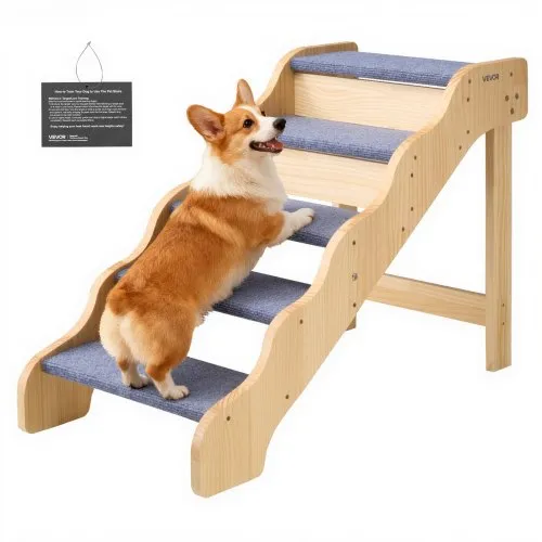 VEVOR Hundetreppe 910x430x630 mm, 5-stufige Hautiertreppe, Holztreppe geeignet für kleine, mittlere, große, ältere Haustiere sowie Welpen bis 68 kg, Hundeleiter für Betten, Sofas & Autos VEVOR Hundetreppe 910x430x630 mm, 5-stufige Hautiertreppe, Holztreppe geeignet für kleine, mittlere, große, ältere Haustiere sowie Welpen bis 68 kg, Hundeleiter für Betten, Sofas & Autos