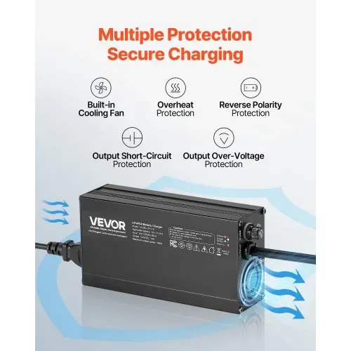 VEVOR 12 V 10 A Lithium-Batterieladegerät, 14,6 V DC Ladespannung, mit Anderson-Anschluss, LED-Anzeige, 0-V-Aktivierung, für Lithium-LiFePO4-Deep-Cycle-Akkus von Booten, Wohnmobilen – Bild 4