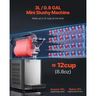 VEVOR kommerzielle Slusheis Maschine 3 L Einzeltank-Maschine für gefrorene Getränke, 12 Tassen Edelstahl Slush-Eis-Maschine mit Tastenfeld Softeis Maker für Partys Restaurants Cafés Bars Schwarz VEVOR kommerzielle Slusheis Maschine 3 L Einzeltank-Maschine für gefrorene Getränke, 12 Tassen Edelstahl Slush-Eis-Maschine mit Tastenfeld Softeis Maker für Partys Restaurants Cafés Bars Schwarz