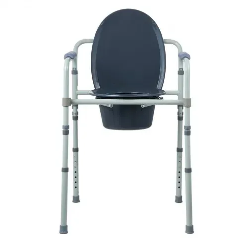 VEVOR Toilettenstuhl, Nachtkommode mit Breiterem Toilettensitz, 7-stufig Höhenverstellbar 44-59 cm, Abnehmbarer 5,8-Liter-Eimer, Einfach zu Montieren, 158,8 kg Kapazität, Erhöhter Toilettensitz – Bild 10
