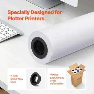 VEVOR Großformatpapier Plotterpapier 45,7 m x 61 cm 6 Rollen CAD-Bond-Rollen mit 50,8 mm Kern, Zeichenrollen für CAD-Zeichnungen, technische Pläne, GIS-Karten und Architekturentwürfe VEVOR Großformatpapier Plotterpapier 45,7 m x 61 cm 6 Rollen CAD-Bond-Rollen mit 50,8 mm Kern, Zeichenrollen für CAD-Zeichnungen, technische Pläne, GIS-Karten und Architekturentwürfe