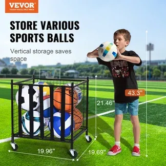 VEVOR Ballwagen Rollwagen 507 x 500 x 545 mm Sportbällen, Abschließbarer Basketballkäfig Ballkäfig, Sportausrüstung für den Innen- und Außenbereich, Rollbar Aufbewahrungswagen aus Stahl für Garagen VEVOR Ballwagen Rollwagen 507 x 500 x 545 mm Sportbällen, Abschließbarer Basketballkäfig Ballkäfig, Sportausrüstung für den Innen- und Außenbereich, Rollbar Aufbewahrungswagen aus Stahl für Garagen