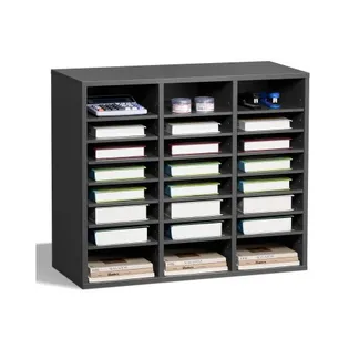 VEVOR Literatur-Organizer Dokumentenablage mit 24 Fächern & einstellbaren Regalen, Aktensortierer Briefablage Dokumentenlager aus Spanplatten und MDF, Aufbewahrung für Büro Klassenzimmer grau VEVOR Literatur-Organizer Dokumentenablage mit 24 Fächern & einstellbaren Regalen, Aktensortierer Briefablage Dokumentenlager aus Spanplatten und MDF, Aufbewahrung für Büro Klassenzimmer grau