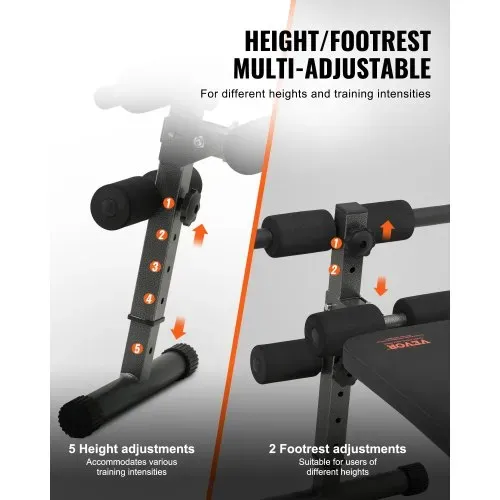 VEVOR Sit Up Bank, gebogene Bauchmuskelbank 5-stufig Höhenverstellbar (1425x470x675 mm) Rückentrainer (226 kg belastbar) für Heimtraining im Fitnessstudio Krafttraining Ganzkörpermuskeltraining VEVOR Sit Up Bank, gebogene Bauchmuskelbank 5-stufig Höhenverstellbar (1425x470x675 mm) Rückentrainer (226 kg belastbar) für Heimtraining im Fitnessstudio Krafttraining Ganzkörpermuskeltraining