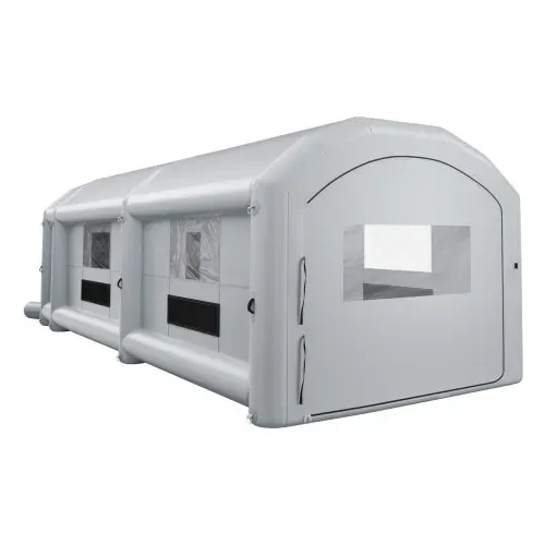 VEVOR Aufblasbare Lackierkabine 12x5x4 m Spritzkabine Lackierzelt Grau, mit 950-W- & 1100-W-Gebläsen Aktivkohlefiltration Umkleidebereich PVC-Fenster für Schwere Pickups & Transporter Tragbar – Bild 10