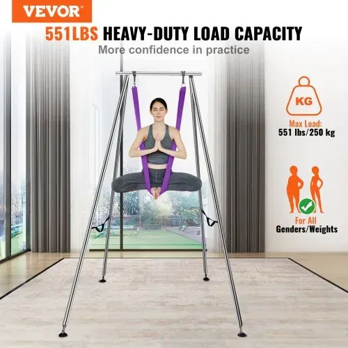 VEVOR Aerial Yoga Hängematte mit Yogarahmen 12 x 2,6 m, Lila Yoga Swing Air Fliegen, Yoga-Schaukel Hammock Swing 250 kg Max. Tragfähigkeit, inkl. Yoga-Socken & Fußpolster, Anti-Gravity-Übungen VEVOR Aerial Yoga Hängematte mit Yogarahmen 12 x 2,6 m, Lila Yoga Swing Air Fliegen, Yoga-Schaukel Hammock Swing 250 kg Max. Tragfähigkeit, inkl. Yoga-Socken & Fußpolster, Anti-Gravity-Übungen