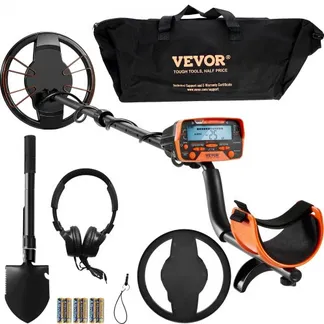 VEVOR Metalldetektor Kit für Erwachsene Multifunktionaler Profi-Detektor mit 7 Modi Metallsuchgerät wasserdichte 25,4cm Spule für Größere Tiefe, mit Schaufel und Tragetasche VEVOR Metalldetektor Kit für Erwachsene Multifunktionaler Profi-Detektor mit 7 Modi Metallsuchgerät wasserdichte 25,4cm Spule für Größere Tiefe, mit Schaufel und Tragetasche
