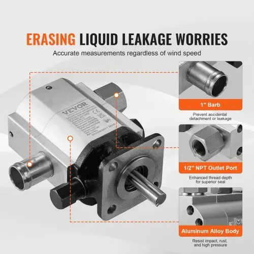 VEVOR Hydraulische Holzspalterpumpe 60 L/min 2-stufige 276 bar Holzspalterpumpe 2,54 cm Einlass 1,27 cm NPT Auslass 3600 U/min hydraulische Aluminium-Zahnradpumpe für Holzspalter mit kleinem Motor Schneepflug – Bild 2