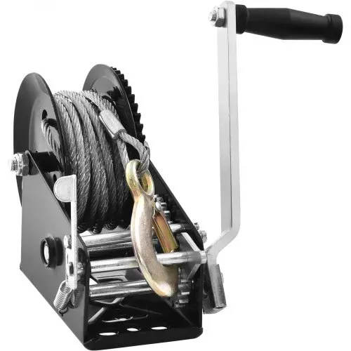 VEVOR Seilwinde 1587,5kg Handseilwinde 260x147x182mm Bootswinde 2-Wege-Ratsche/2-Gang Handwinde mit ca. 10m Kabel Gurtwinde mit ergonomischen Griff Handseilzug Winde für Fahrzeuge und Boote – Bild 8