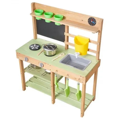 VEVOR Spielküche, Kinderküche, Spielzeugküche mit Herd, Wassertank, Spüle, Pflanzschaufeln, Spachtel, Kiste, Kochgeschirr & Zubehör, Outdoor-Holzküche für Kinder ab 3 Jahren, 762x324x914 mm – Bild 8