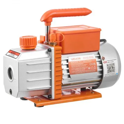 VEVOR Vakuumpumpe mit Manometer, 4,5 CFM 127 L/min, 250 W 1-stufige Drehschieber-Unterdruckpumpe, Manometer-Set, für R134a, R22, R410a, R1234YF & R32, mit Tragetasche, für Kfz-Klimaanlagen – Bild 8