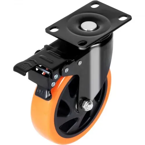VEVOR Möbelrollen 4er-Set Lenkrollen PVC φ101,6mm Laufrollen 635kg Tragfähigkeit Transportrollen mit A/B-Bremsen Kastenrollen 360° Drehbar Schwerlastrollen für Häusern Büros Studios Fabriken – Bild 10