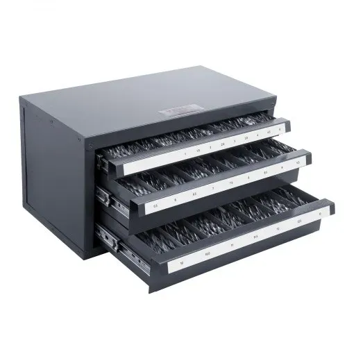VEVOR Bohrer-Spender-Schrank, Bohrer-Organizer mit drei Schubladen für 1 mm bis 13 mm, Bohrer-Spender-Organizer aus Stahl mit Etiketten, Stapelbarer Bohrer-Spender zur Bohrer-Aufbewahrung VEVOR Bohrer-Spender-Schrank, Bohrer-Organizer mit drei Schubladen für 1 mm bis 13 mm, Bohrer-Spender-Organizer aus Stahl mit Etiketten, Stapelbarer Bohrer-Spender zur Bohrer-Aufbewahrung
