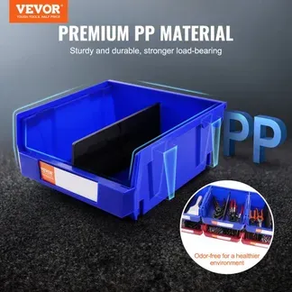 VEVOR 6er-Set Sichtlagerboxen Stapelboxen Stapelkisten Lagerkästen Blau/Rot VEVOR 6er-Set Sichtlagerboxen Stapelboxen Stapelkisten Lagerkästen Blau/Rot