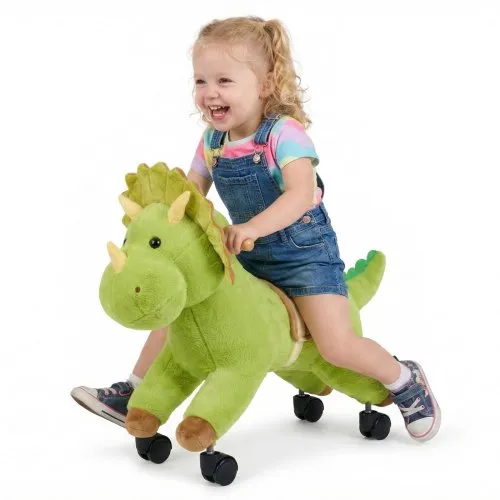 VEVOR Reitpferd auf Rollen 55cm, 40kg Belastbare Stehpferd mit Soundfunktion, Spielpferd mit Weichem Sitz Griffen & 360° Lenkrollen, Grüner Dinosaurier zum Draufsitzen & Reiten für Kinder ab 3 Jahren VEVOR Reitpferd auf Rollen 55cm, 40kg Belastbare Stehpferd mit Soundfunktion, Spielpferd mit Weichem Sitz Griffen & 360° Lenkrollen, Grüner Dinosaurier zum Draufsitzen & Reiten für Kinder ab 3 Jahren