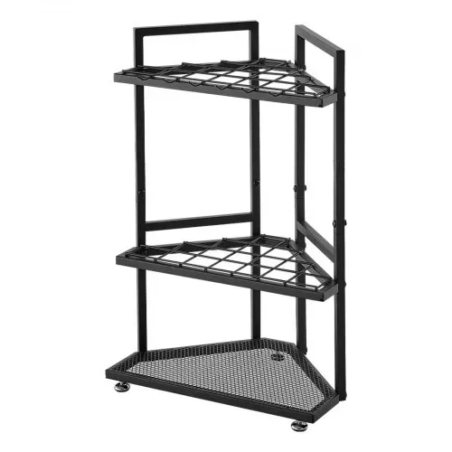 VEVOR Gartengeräte Ständer 410x275x610mm Gerätehalter für Ecke Schwarz, Aufbewahrungsregal für Garage Garten, Organizer aus Stahl für Besen Mopp Rechen, mit Doppelschichtschlitzen & Nivellierfüßen – Bild 10