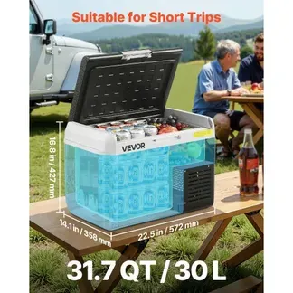 VEVOR Kompressor Kühlbox 30 L, Tragbarer Autokühlschrank mit Einstellbarer Temperatur & App-Steuerung, Kühlschrank 12/24 V DC und 100–240 V AC für Outdoor Camping Reisen und Wohnmobile VEVOR Kompressor Kühlbox 30 L, Tragbarer Autokühlschrank mit Einstellbarer Temperatur & App-Steuerung, Kühlschrank 12/24 V DC und 100–240 V AC für Outdoor Camping Reisen und Wohnmobile