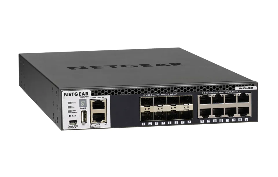 NETGEAR M4300-8X8F Managed L3 10G Ethernet (100/1000/10000) 1U Schwarz NETGEAR M4300-8X8F Managed L3 10G Ethernet (100/1000/10000) 1U Schwarz