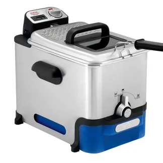 Tefal Oleoclean Pro Inox & Design FR8040 Einzelbild 3,5 l 2300 W Schwarz, Edelstahl Tefal Oleoclean Pro Inox & Design FR8040 Einzelbild 3,5 l 2300 W Schwarz, Edelstahl