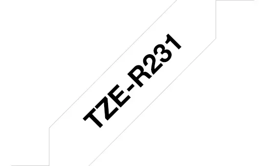 Brother TZE-R231 Etiketten erstellendes Band Schwarz auf weiss Brother TZE-R231 Etiketten erstellendes Band Schwarz auf weiss