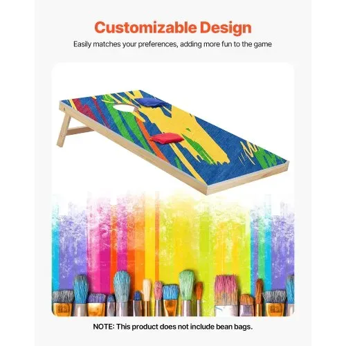 VEVOR Cornhole Spiel Set (1255 x 600 x 302 mm) Cornhole-Spielbretter, tragbares Wurfbrett aus Massivholz, Cornhole-Spiel für Erwachsene, inkl. Tragetasche, für Garten Hinterhof Strand Camping – Bild 4