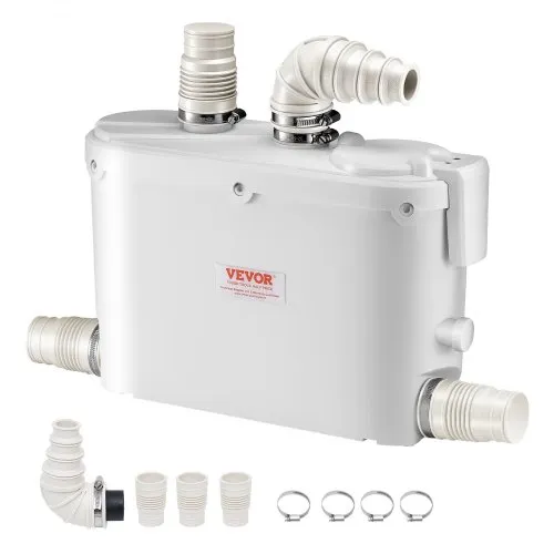 VEVOR Hebeanlage, 500 W, 110 L/min Durchfluss, 8 m Förderhöhe, Schmutzwasserpumpe mit 4 Wassereinlässen, Abwasserhebeanlage für Küche, Keller, Dusche, Waschbecken, Waschküche, Badewanne VEVOR Hebeanlage, 500 W, 110 L/min Durchfluss, 8 m Förderhöhe, Schmutzwasserpumpe mit 4 Wassereinlässen, Abwasserhebeanlage für Küche, Keller, Dusche, Waschbecken, Waschküche, Badewanne
