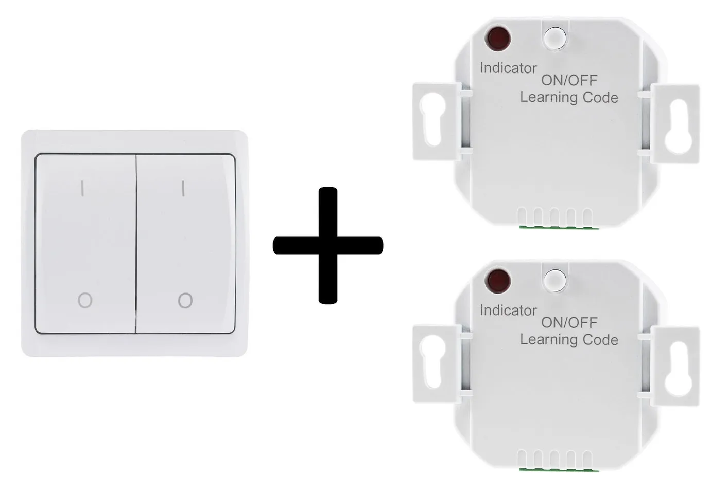 Funk Starter-Set No.4 „Pilota Casa“ 2-fach Wandschalter + 2x UP Empfänger Funk Starter-Set No.4 „Pilota Casa“ 2-fach Wandschalter + 2x UP Empfänger