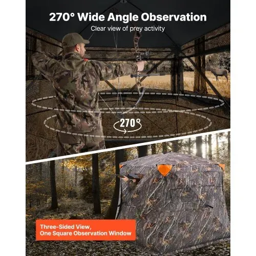 VEVOR Jagdversteck 270° durchsichtiges Bodenversteck, 4–5 Personen Pop-Up-Hirschversteck für die Jagd mit Tragetasche, tragbares, belastbares Jagdzelt Durchsichtnetz für Hirsch Tarnfarbe VEVOR Jagdversteck 270° durchsichtiges Bodenversteck, 4–5 Personen Pop-Up-Hirschversteck für die Jagd mit Tragetasche, tragbares, belastbares Jagdzelt Durchsichtnetz für Hirsch Tarnfarbe