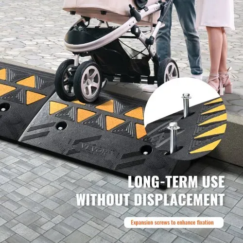 VEVOR 2xSchwellenrampe Vollgummi Türschwellenrampe Max. Tragfähigkeit bis zu 15Tonnen Bordsteinrampe 50x32x11cm Rollstuhlrampe Auffahrrampe Gummirampe ideal für unebenen Boden Bordsteinkanten – Bild 5