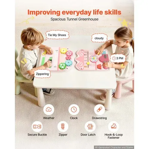 VEVOR Montessori Busy Board 14-in-1 Sensorisches Wandmotorikbrett Burgform, Motorikspielzeug zur Bildung & Frühe Entwicklung für Kinder, aus MDF-Platten, mit Xylophon Uhr Zahnrädern & Lernelementen VEVOR Montessori Busy Board 14-in-1 Sensorisches Wandmotorikbrett Burgform, Motorikspielzeug zur Bildung & Frühe Entwicklung für Kinder, aus MDF-Platten, mit Xylophon Uhr Zahnrädern & Lernelementen