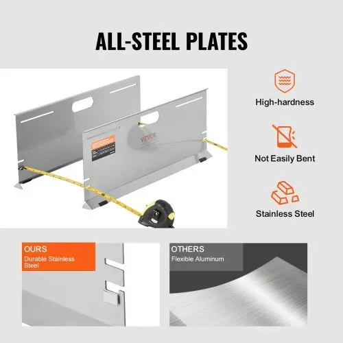 VEVOR Achsmessgerät, 2er-Pack Achsmessplatten, Edelstahl-Spurwinkelmessplatte, 4 Ausrichtstangen & Magnetische Schlitze, inkl. Messbänder & Umrechnungstabelle – Bild 4