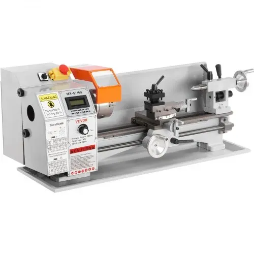 VEVOR Metalldrehmaschine 17,8x40,6cm Drehbank Metall 50-2500U/min Tischdrehbank Tischdrehmaschine 800W 9x metrische (von 0,5 bis 3 mm) 10x zöllige (von 10 bis 44 TPI) Gewinde MT5 Spindelkonus – Bild 10