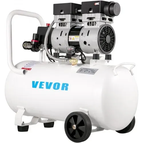 VEVOR Flüsterkompressor 50 L, Leise Ölfrei Kompressor 750 W, Ölfrei Luftkompressor 65 dB, Druckluftkompressor 230 V, Silent Druckluft Kessel 170 L / min Abgasvolumen, mit Eingebautem Abluftventilator – Bild 8