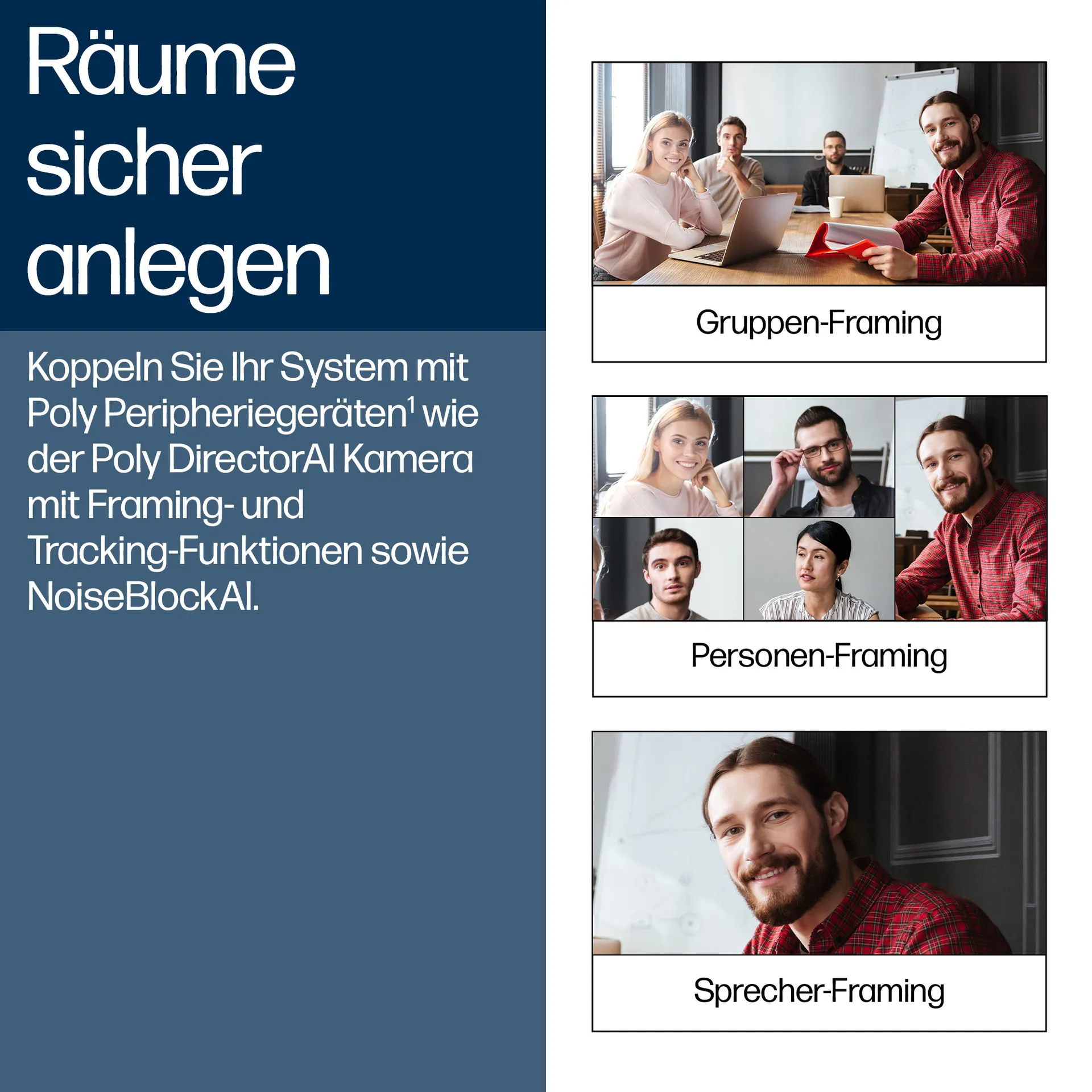 HP Poly Studio G62 Videokonferenzsystem mit Halterungsplatten-Kit – Bild 4